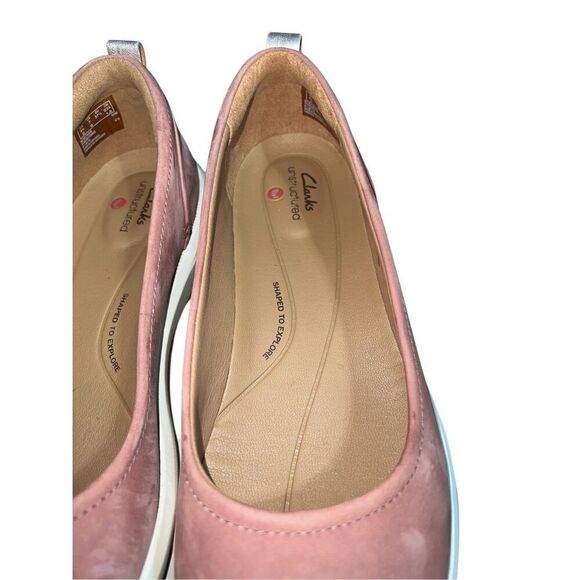 Womens Clarks Un Rio Vibe Wedge Slip On Size 7 Rose Pink Suede Comfort Slide - Picture 12 of 16